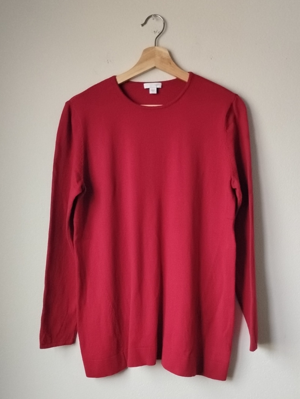 J. Jill Women's Size M Long-Sleeve Crewneck Sweater in Deep Red